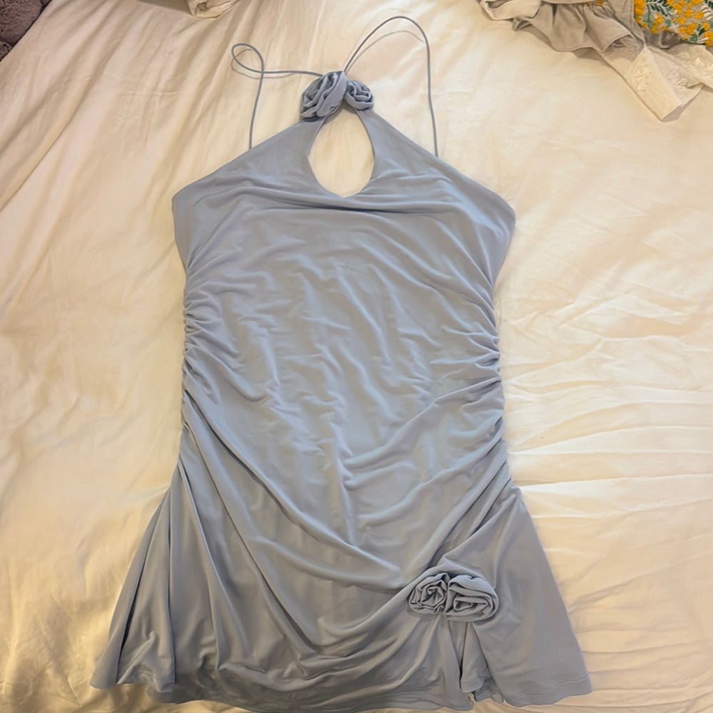 Meshki Blue Rosette Dress